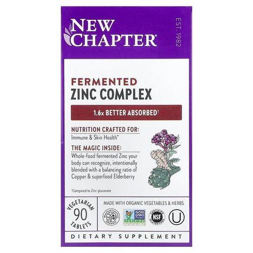 <img alt="New Chapter, Fermented Zinc Complex, 90 Vegetarian Tablets" title="New Chapter, Fermented Zinc Complex, 90 Vegetarian Tablets,727783903563"