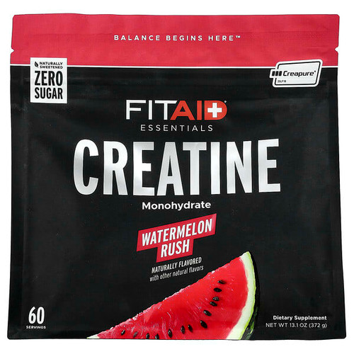 <img alt="FITAID, Essentials, Creatine, Watermelon Rush, 13.1 oz (372 g)" title="FITAID, Essentials, Creatine, Watermelon Rush, 13.1 oz (372 g),810047241478"
