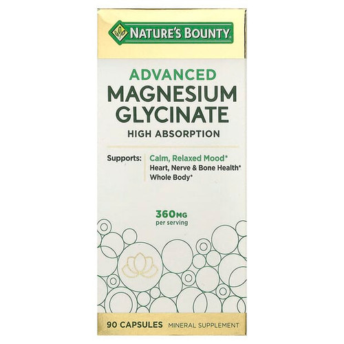 <img alt="Natures Bounty, Advanced Magnesium Glycinate, High Absorption, 90 Capsules (120 mg per Capsule)" title="Natures Bounty, Advanced Magnesium Glycinate, High Absorption, 90 Capsules (120 mg per Capsule),074312012556"