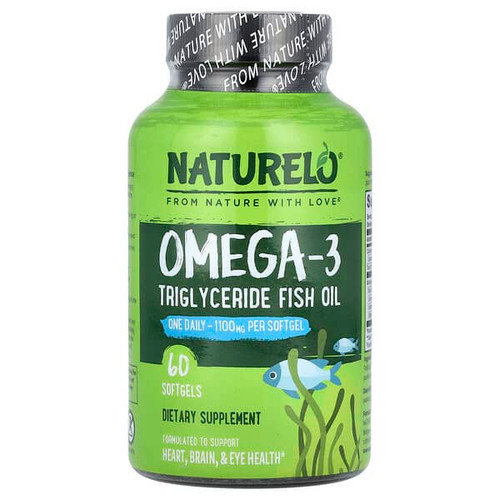 <img alt="NATURELO, Omega-3 Triglyceride Fish Oil, 1,100 mg, 60 Softgels" title="NATURELO, Omega-3 Triglyceride Fish Oil, 1,100 mg, 60 Softgels,628110628145"