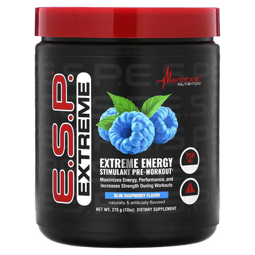 <img alt="Metabolic Nutrition, E.S.P. Extreme Energy Stimulant Pre-Workout, Blue Raspberry, 10 oz (275 g)" title="Metabolic Nutrition, E.S.P. Extreme Energy Stimulant Pre-Workout, Blue Raspberry, 10 oz (275 g),764779630096"