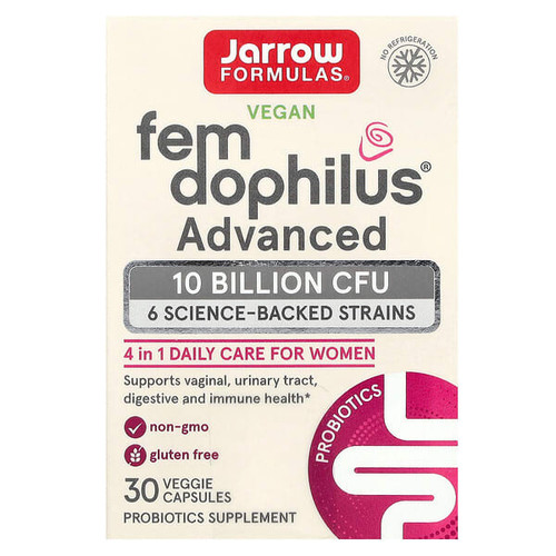 <img alt="Jarrow Formulas, Vegan Fem Dophilus, Advanced, 10 Billion CFU (250 mg), 30 Veggies Capsules" title="Jarrow Formulas, Vegan Fem Dophilus, Advanced, 10 Billion CFU (250 mg), 30 Veggies Capsules,790011037354"