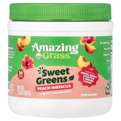 <img alt="Amazing Grass, Sweet Greens, Peach Hibiscus, 5.29 oz (150 g)" title="Amazing Grass, Sweet Greens, Peach Hibiscus, 5.29 oz (150 g),829835009367"