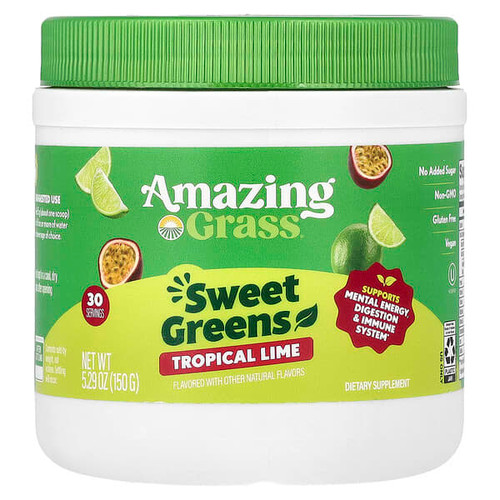 <img alt="Amazing Grass, Sweet Greens, Tropical Lime, 5.29 oz (150 g)" title="Amazing Grass, Sweet Greens, Tropical Lime, 5.29 oz (150 g),829835009374"