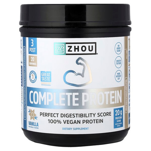 <img alt="Zhou Nutrition, Complete Protein, Vanilla, 19.9 oz (564 g)" title="Zhou Nutrition, Complete Protein, Vanilla, 19.9 oz (564 g),669191999526"