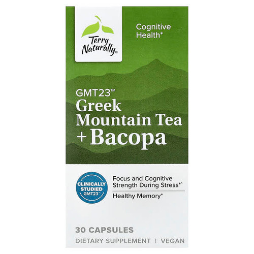 <img alt="Terry Naturally, Greek Mountain Tea + Bacopa, 30 Capsules" title="Terry Naturally, Greek Mountain Tea + Bacopa, 30 Capsules,367703434038"