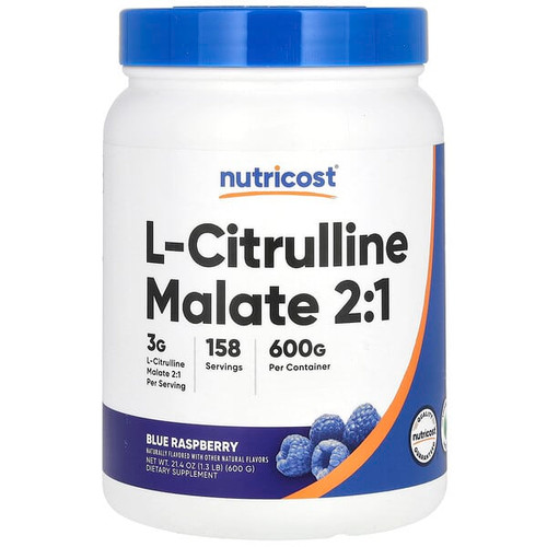 <img alt="Nutricost, L-Citrulline Malate 2-1, Blue Raspberry, 21.4 oz (600 g)" title="Nutricost, L-Citrulline Malate 2-1, Blue Raspberry, 21.4 oz (600 g),810014675091"