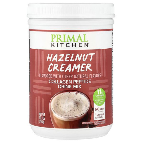<img alt="Primal Kitchen, Collagen Peptide Drink Mix, Hazelnut Creamer, 10.3 oz (293 g)" title="Primal Kitchen, Collagen Peptide Drink Mix, Hazelnut Creamer, 10.3 oz (293 g),850004639566"