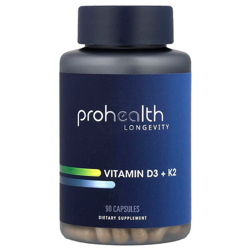 <img alt="ProHealth Longevity, Vitamin D3 + K2, 90 Capsules" title="ProHealth Longevity, Vitamin D3 + K2, 90 Capsules,810159161022"