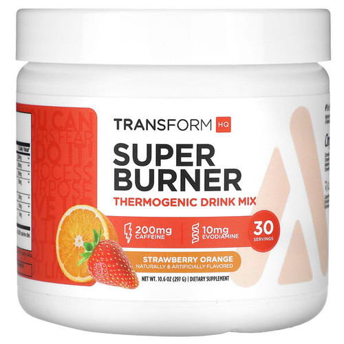 <img alt="TransformHQ, Super Burner, Thermogenic Drink Mix, Strawberry Orange, 10.6 oz (297 g)" title="TransformHQ, Super Burner, Thermogenic Drink Mix, Strawberry Orange, 10.6 oz (297 g),850040611496"