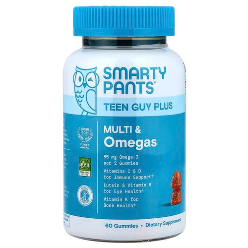 <img alt="SmartyPants, Teen Guy Plus Multi & Omegas, Pineapple Orange, 60 Gummies" title="SmartyPants, Teen Guy Plus Multi & Omegas, Pineapple Orange, 60 Gummies,817053024095"