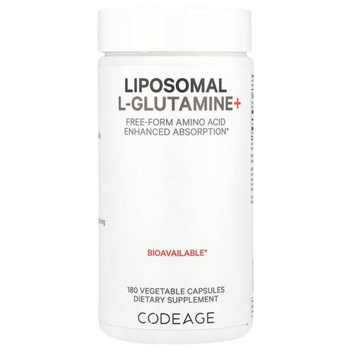 <img alt="Codeage, Liposomal L-Glutamine+, 180 Vegetable Capsules (500 mg per Capsule)" title="Codeage, Liposomal L-Glutamine+, 180 Vegetable Capsules (500 mg per Capsule),850043333791"