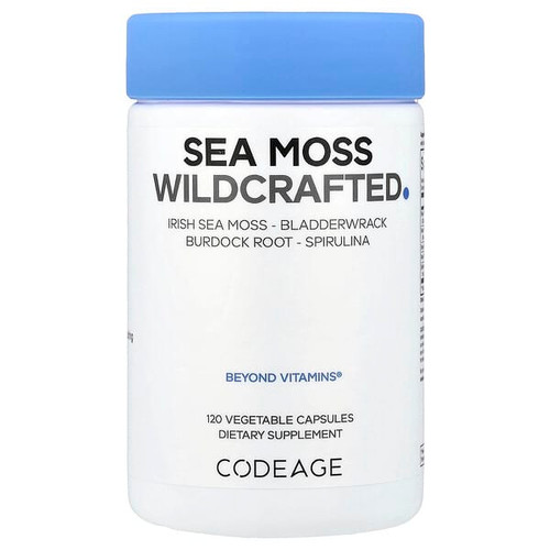 <img alt="Codeage, Sea Moss, Wildcrafted, 120 Vegetable Capsules" title="Codeage, Sea Moss, Wildcrafted, 120 Vegetable Capsules,850026121216"