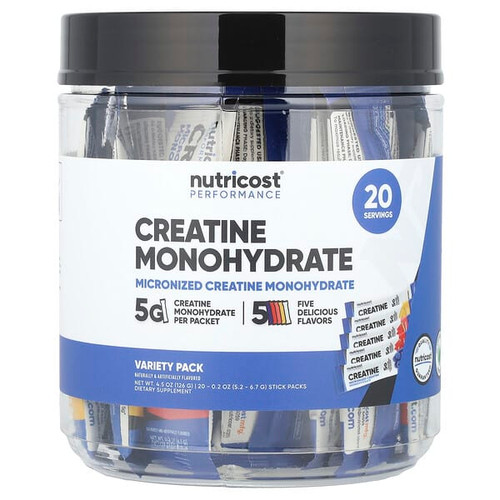 <img alt="Nutricost, Performance, Creatine Monohydrate, Variety Pack, 20 Stick Packs, 0.2 oz (5.2- 6.7 g) Each" title="Nutricost, Performance, Creatine Monohydrate, Variety Pack, 20 Stick Packs, 0.2 oz (5.2- 6.7 g) Each,810139571643"