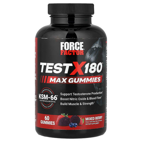 <img alt="Force Factor, Test X180 Max Gummies, Mixed Berry, 60 Gummies" title="Force Factor, Test X180 Max Gummies, Mixed Berry, 60 Gummies,810126662422"