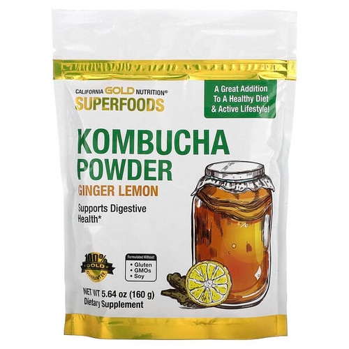 <img alt="California Gold Nutrition, Superfoods, Kombucha Powder, Ginger Lemon, 5.64 oz (160 g)" title="California Gold Nutrition, Superfoods, Kombucha Powder, Ginger Lemon, 5.64 oz (160 g),898220021659"