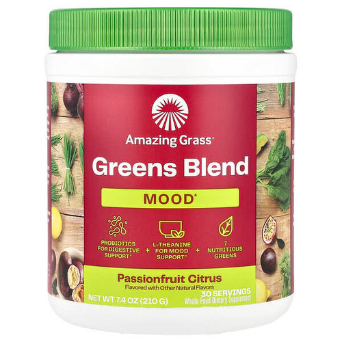 <img alt="Amazing Grass, Greens Blend, Mood, Passionfruit Citrus, 7.4 oz (210 g)" title="Amazing Grass, Greens Blend, Mood, Passionfruit Citrus, 7.4 oz (210 g),829835009152"