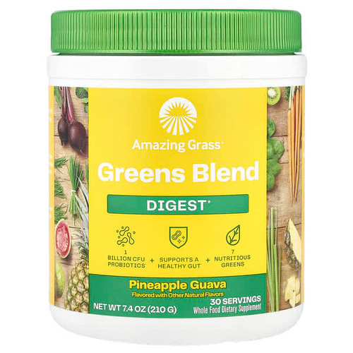 <img alt="Amazing Grass, Greens Blend, Digest, Pineapple Guava, 7.4 oz (210 g)" title="Amazing Grass, Greens Blend, Digest, Pineapple Guava, 7.4 oz (210 g),829835009206"