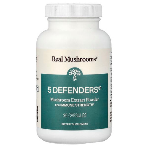 <img alt="Real Mushrooms, 5 Defenders, Mushroom Extract Powder, 90 Capsules" title="Real Mushrooms, 5 Defenders, Mushroom Extract Powder, 90 Capsules,628110068019"