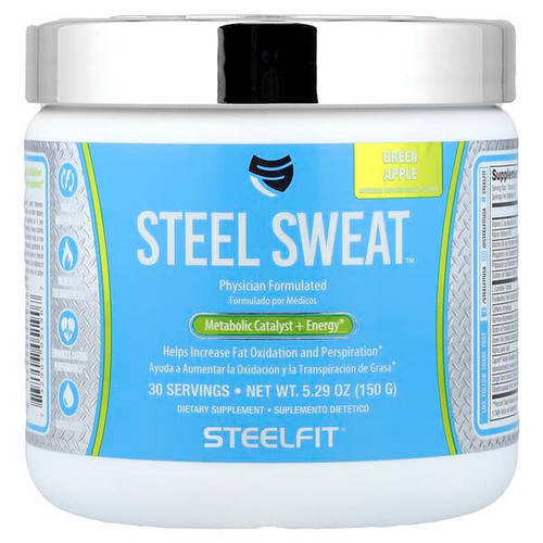 <img alt="SteelFit, Steel Sweat , Metabolic Catalyst + Energy, Green Apple, 5.29 oz (150 g)" title="SteelFit, Steel Sweat , Metabolic Catalyst + Energy, Green Apple, 5.29 oz (150 g),732907051907"