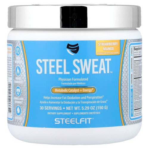 <img alt="SteelFit, Steel Sweat, Metabolic Catalyst + Energy, Strawberry Mango, 5.29 oz (150 g)" title="SteelFit, Steel Sweat, Metabolic Catalyst + Energy, Strawberry Mango, 5.29 oz (150 g),732907051914"