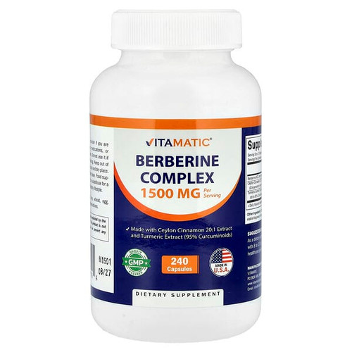 <img alt="Vitamatic, Berberine Complex, 240 Capsules" title="Vitamatic, Berberine Complex, 240 Capsules,810078475194"