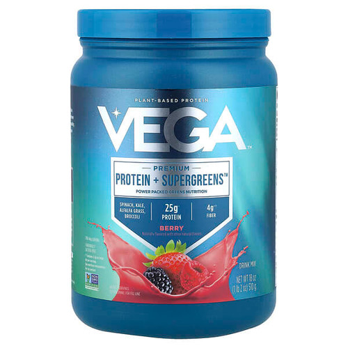 <img alt="Vega, Premium, Protein + Supergreens, Mixed Berry, 1 lb 2 oz (510 g)" title="Vega, Premium, Protein + Supergreens, Mixed Berry, 1 lb 2 oz (510 g),838766001593"