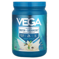 <img alt="Vega, Premium, Protein + Supergreens, Creamy Vanilla, 1 lb 2 oz (510 g)" title="Vega, Premium, Protein + Supergreens, Creamy Vanilla, 1 lb 2 oz (510 g),838766001418"