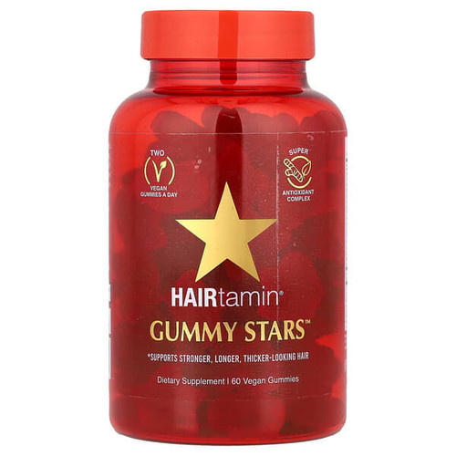 <img alt="HAIRtamin, Gummy Stars, Superfruit Medley, 60 Vegan Gummies" title="HAIRtamin, Gummy Stars, Superfruit Medley, 60 Vegan Gummies,856344008147"
