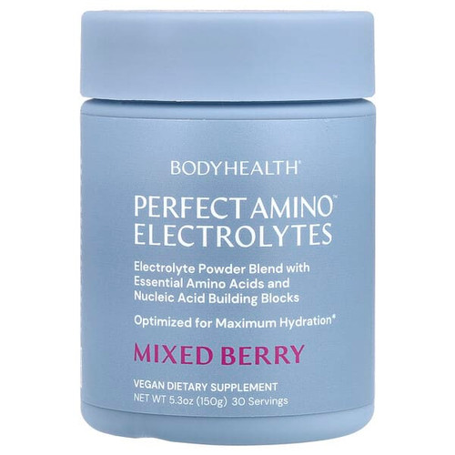 <img alt="BodyHealth, Perfect Amino Electrolytes, Mixed Berry , 5.3 oz (150 g)" title="BodyHealth, Perfect Amino Electrolytes, Mixed Berry , 5.3 oz (150 g),850055756397"