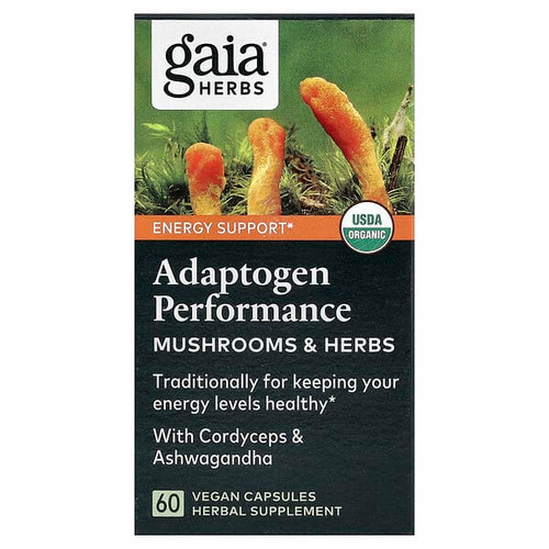 <img alt="Gaia Herbs, Adaptogen Performance, Mushrooms & Herbs, 60 Vegan Capsules" title="Gaia Herbs, Adaptogen Performance, Mushrooms & Herbs, 60 Vegan Capsules,751063150163"