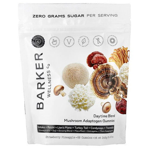 <img alt="Barker Wellness Co, Daytime Blend, Mushroom Adaptogen Gummies, Strawberry Pineapple, 60 Gummies" title="Barker Wellness Co, Daytime Blend, Mushroom Adaptogen Gummies, Strawberry Pineapple, 60 Gummies,860010141731"