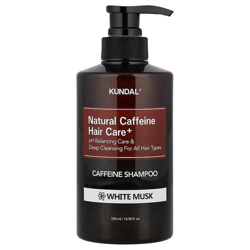 <img alt="Kundal, Natural Caffeine Hair Care+ Shampoo, For All Hair Types, White Musk, 16.9 fl oz (500 ml)" title="Kundal, Natural Caffeine Hair Care+ Shampoo, For All Hair Types, White Musk, 16.9 fl oz (500 ml),8809568745765"
