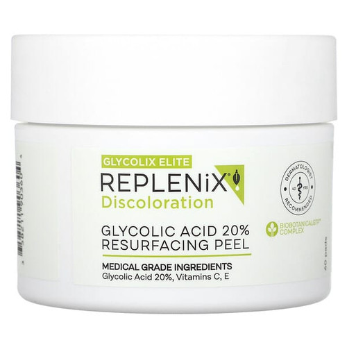 <img alt="Replenix, Discoloration, Glycolix Elite, Glycolic Acid 20% Resurfacing Peel, 60 Pads" title="Replenix, Discoloration, Glycolix Elite, Glycolic Acid 20% Resurfacing Peel, 60 Pads,358211903604"