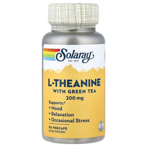 <img alt="Solaray, L-Theanine with Green Tea, 90 VegCaps" title="Solaray, L-Theanine with Green Tea, 90 VegCaps,076280131734"