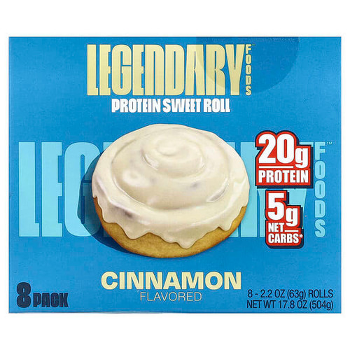 <img alt="Legendary Foods, Protein Sweet Roll, Cinnamon, 8 Pack, 2.2 oz (63 g) Each" title="Legendary Foods, Protein Sweet Roll, Cinnamon, 8 Pack, 2.2 oz (63 g) Each,810035971639"