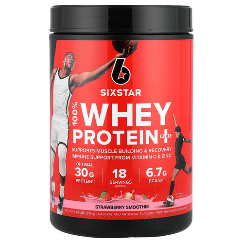 <img alt="SIXSTAR, 100% Whey Protein Plus, Strawberry Smoothie, 1.8 lbs (816 g)" title="SIXSTAR, 100% Whey Protein Plus, Strawberry Smoothie, 1.8 lbs (816 g),631656716733"