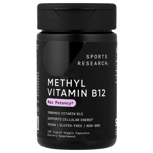 <img alt="Sports Research, Methyl Vitamin B12, 5,000 mcg, 120 Liquid Veggie Capsules" title="Sports Research, Methyl Vitamin B12, 5,000 mcg, 120 Liquid Veggie Capsules,023249093619"