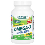 <img alt="Deva, Vegan Omega-3, DHA-EPA, 500 mg, 60 Vegan Softgels" title="Deva, Vegan Omega-3, DHA-EPA, 500 mg, 60 Vegan Softgels,895634000638"