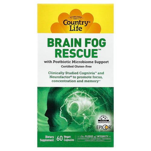 <img alt="Country Life, Brain Fog Rescue, 60 Vegan Capsules" title="Country Life, Brain Fog Rescue, 60 Vegan Capsules,015794030218"