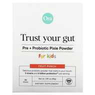 <img alt="Ora, Trust Your Gut, Pre + Probiotic Pixie Powder, For Kids, Fruit Punch, 6 Billion, 30 Sticks, 0.05 oz (1.5 g) Each" title="Ora, Trust Your Gut, Pre + Probiotic Pixie Powder, For Kids, Fruit Punch, 6 Billion, 30 Sticks, 0.05 oz (1.5 g) Each,850028725016"