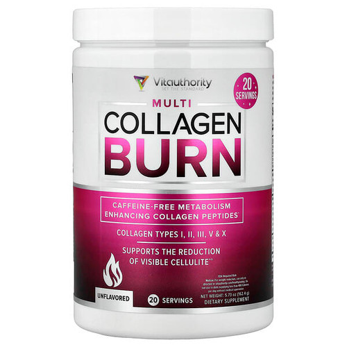<img alt="Vitauthority, Multi Collagen Burn, Unflavored, 5.73 oz (162.4 g)" title="Vitauthority, Multi Collagen Burn, Unflavored, 5.73 oz (162.4 g),856360008763"