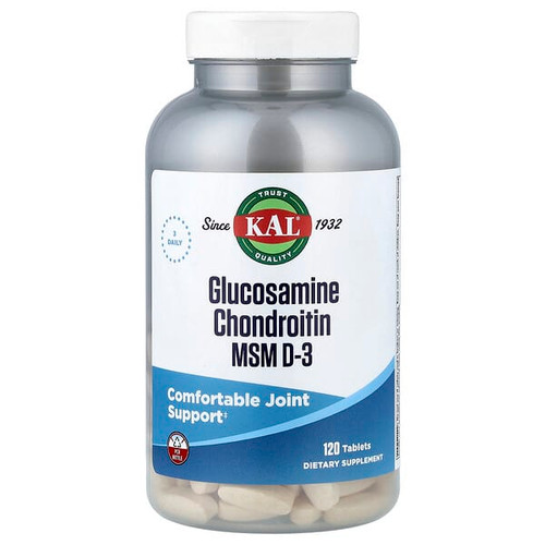<img alt="KAL, Glocosamine Chondroitin MSM D-3, 120 Tablets" title="KAL, Glocosamine Chondroitin MSM D-3, 120 Tablets,021245606208"