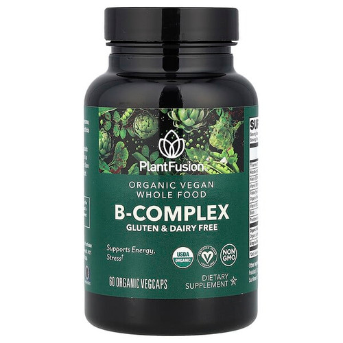 <img alt="PlantFusion, Organic Vegan B-Complex, 60 Organic VegCaps" title="PlantFusion, Organic Vegan B-Complex, 60 Organic VegCaps,840052401130"