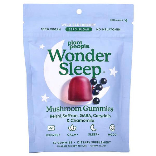 <img alt="Plant People, WonderSleep, Mushroom Gummies, Wild Elderberry, 60 Gummies" title="Plant People, WonderSleep, Mushroom Gummies, Wild Elderberry, 60 Gummies,860006835668"