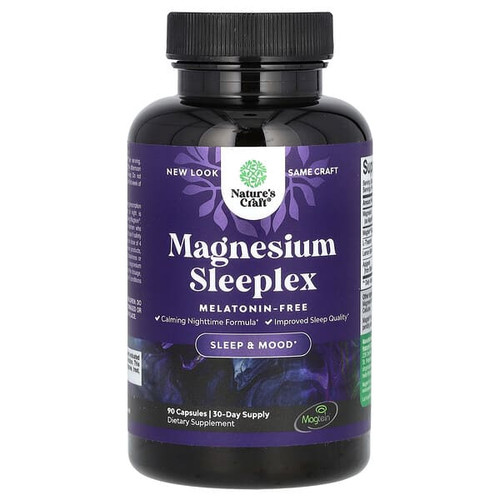 <img alt="Natures Craft, Magnesium Sleeplex, Melatonin-Free, 90 Capsules" title="Natures Craft, Magnesium Sleeplex, Melatonin-Free, 90 Capsules,850050639879"