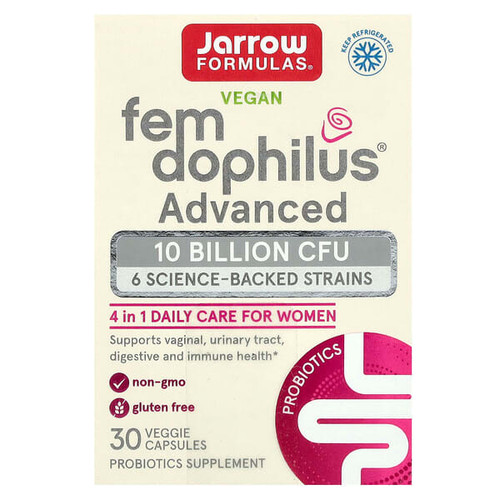 <img alt="Jarrow Formulas, Vegan Fem Dophilus Advanced, 10 Billion CFU (104 mg), 30 Veggie Capsules" title="Jarrow Formulas, Vegan Fem Dophilus Advanced, 10 Billion CFU (104 mg), 30 Veggie Capsules,790011037347"