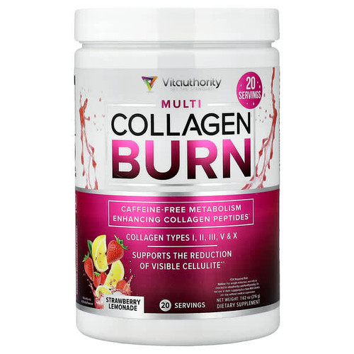 <img alt="Vitauthority, Multi Collagen Burn, Strawberry Lemonade, 7.62 oz (216 g)" title="Vitauthority, Multi Collagen Burn, Strawberry Lemonade, 7.62 oz (216 g),856360008930"