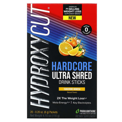 <img alt="Hydroxycut, Hardcore Ultra Shed Drink Sticks, Tangerine Mimosa, 20 Packets, 0.2 oz (6 g) Each" title="Hydroxycut, Hardcore Ultra Shed Drink Sticks, Tangerine Mimosa, 20 Packets, 0.2 oz (6 g) Each,631656717198"