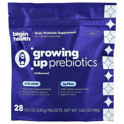 <img alt="Begin Health, Kids, Growing Up Prebiotics, Ages 1+, Unflavored, 28 Packets, 0.13 oz (3.87 g) Each" title="Begin Health, Kids, Growing Up Prebiotics, Ages 1+, Unflavored, 28 Packets, 0.13 oz (3.87 g) Each,860008189905"